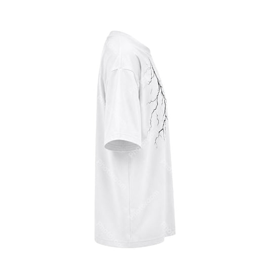 Alvarez Western Wear Men's Premium White Lightning Graphic Crew Neck T-Shirt
