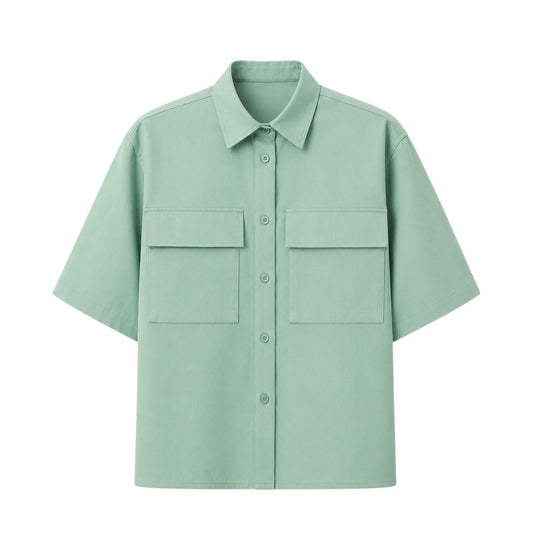 Alvarez Western Wear Men's Premium Mint Green Utility Pocket Shirt