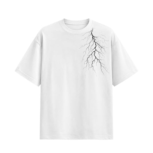 Alvarez Western Wear Men's Premium White Lightning Graphic Crew Neck T-Shirt