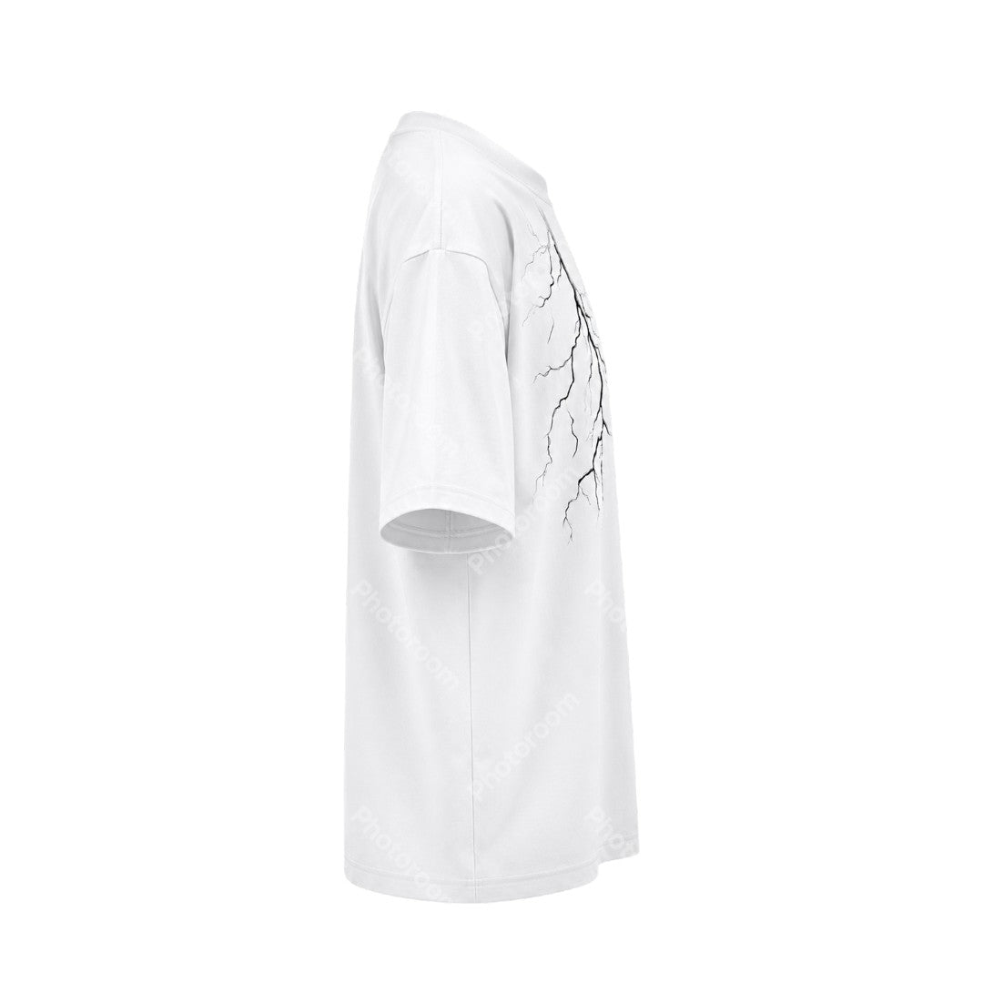 Alvarez Western Wear Men's Premium White Lightning Graphic Crew Neck T-Shirt