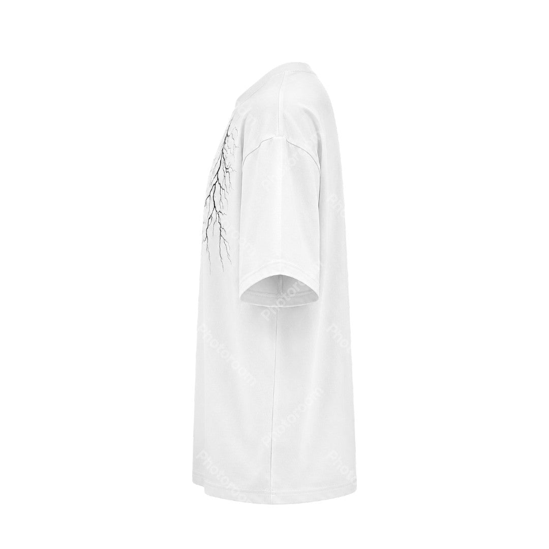 Alvarez Western Wear Men's Premium White Lightning Graphic Crew Neck T-Shirt