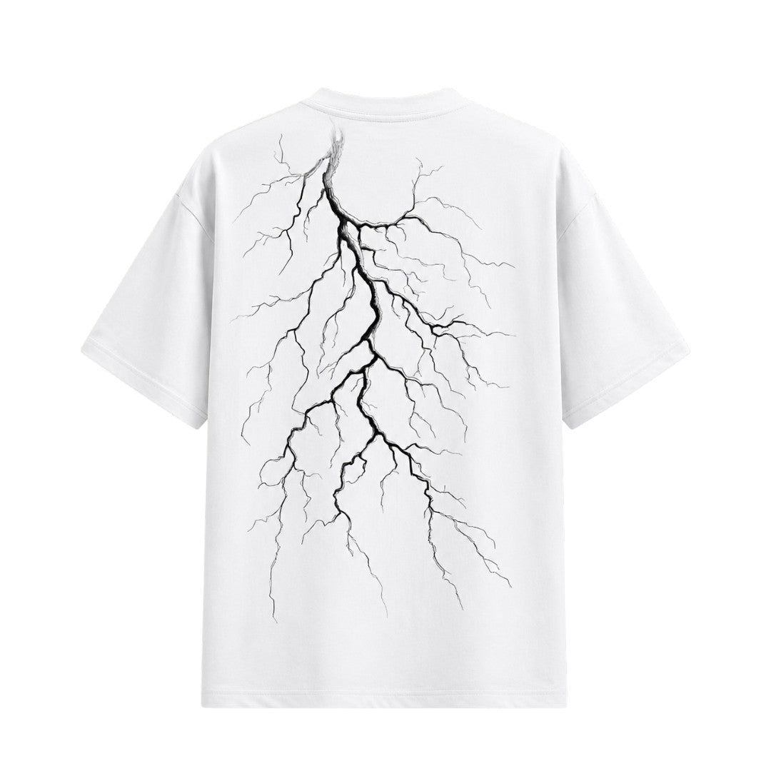 Alvarez Western Wear Men's Premium White Lightning Graphic Crew Neck T-Shirt